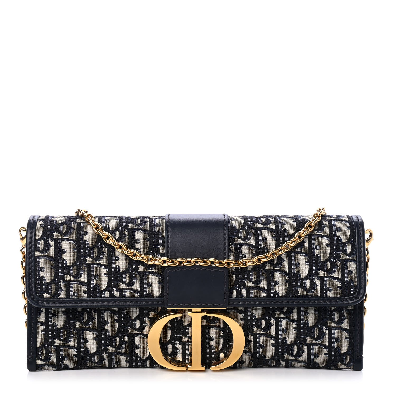 Christian Dior Oblique 30 Montaigne Chain Pouch Blue 1 of 4