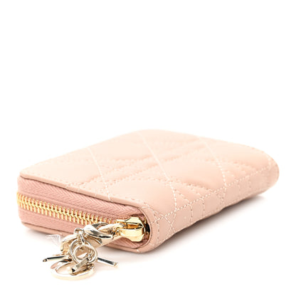 Christian Dior Lambskin Cannage Small Lady Dior Voyageur Coin Purse Rose Des Vents 4 of 8