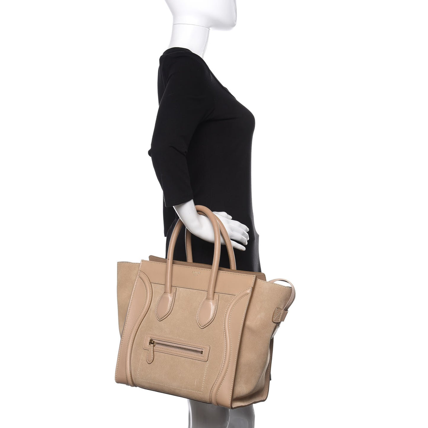 Smooth Calfskin Suede Mini Luggage Camel