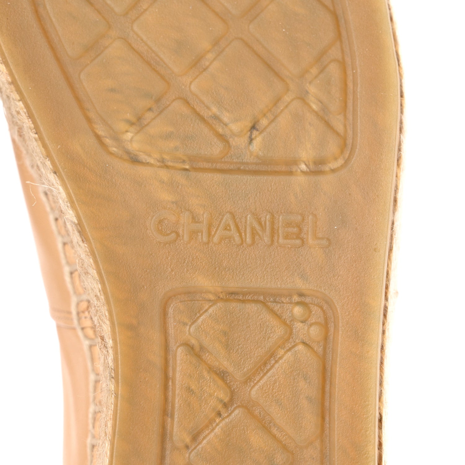 Chanel Lambskin CC Espadrilles 39 Beige Black 6 of 12