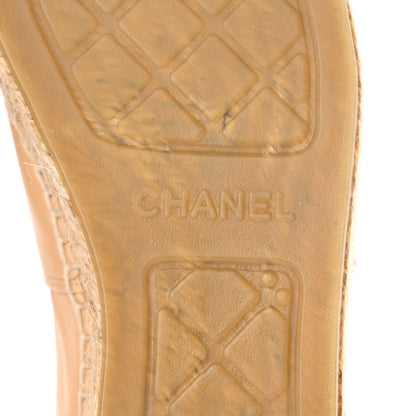 Chanel Lambskin CC Espadrilles 39 Beige Black 6 of 12