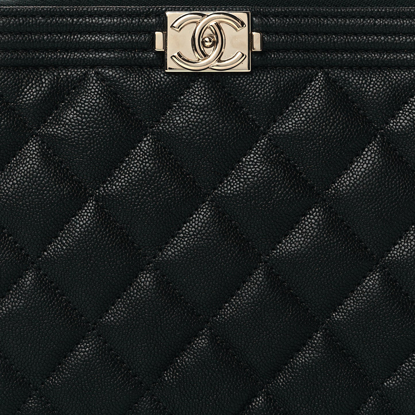 Caviar Quilted Small Boy Cosmetic Case Black