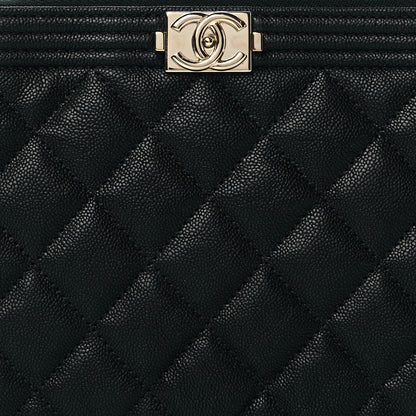 Chanel Caviar Quilted Small Boy Cosmetic Case Black 8 of 9