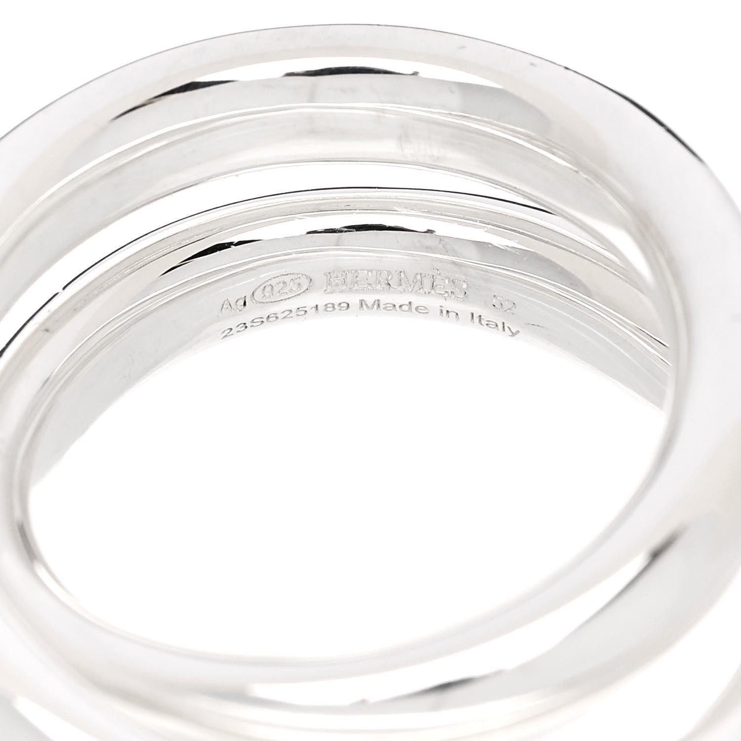 Hermes Sterling Silver MM Vertige Ring 52 6 4 of 5