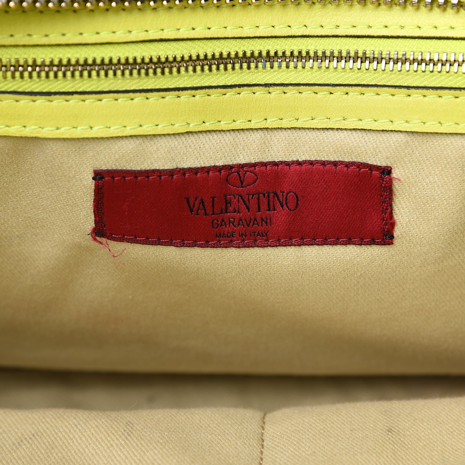 Valentino Garavani Vitello Rockstud Double Handle Tote Yellow Fluo 5 of 20