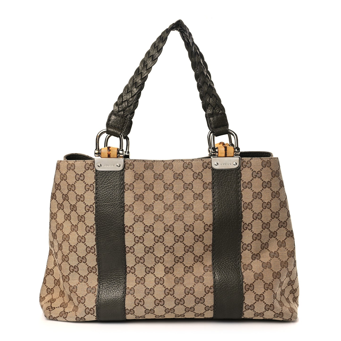 Monogram Bamboo Bar Medium Tote Olive