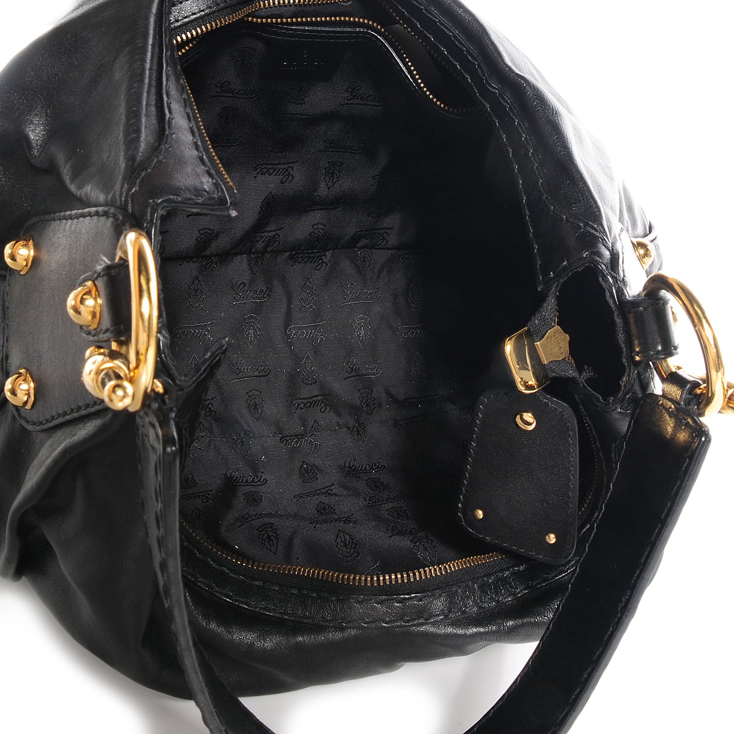 Gucci Leather Medium Jockey Hobo Black 5 of 7