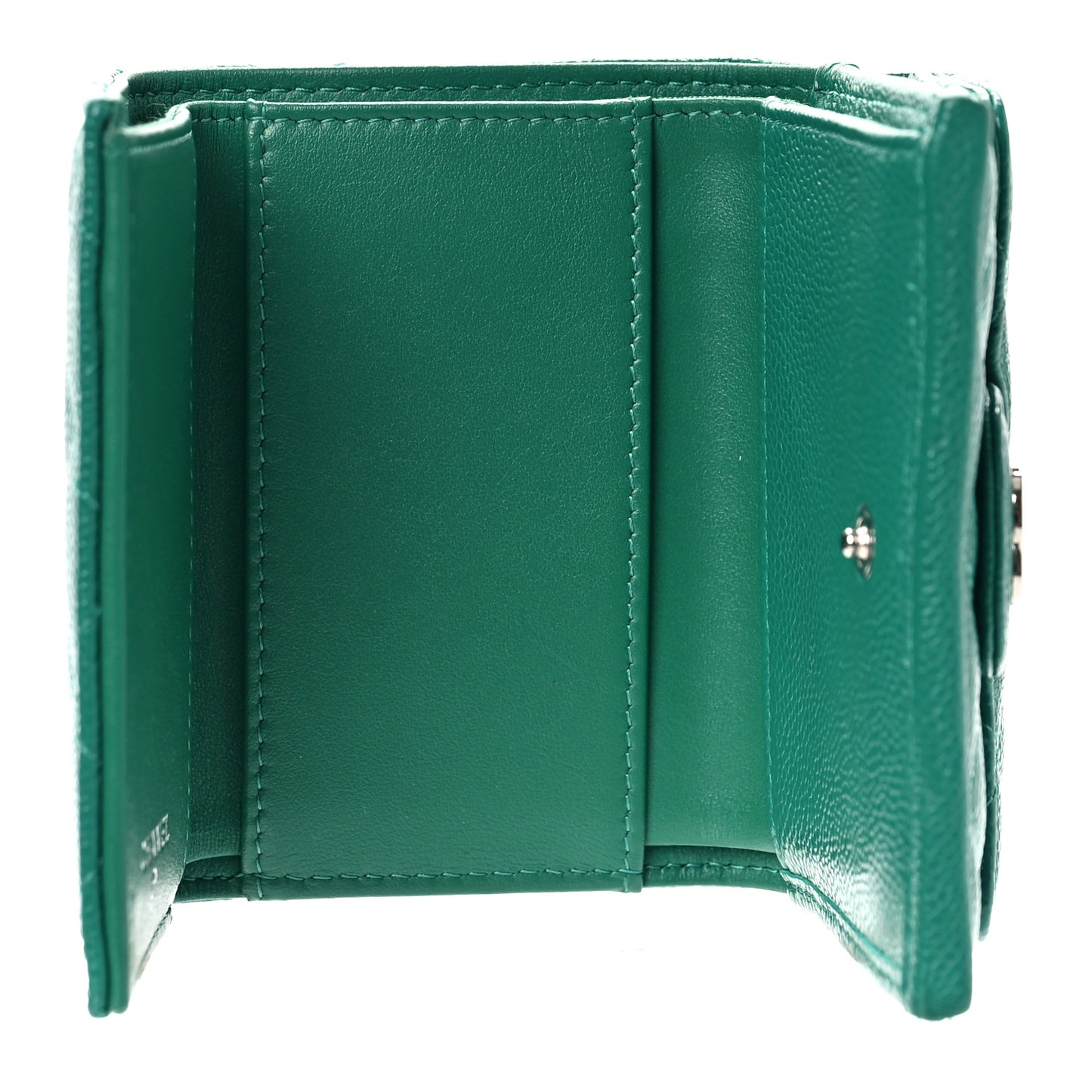 Caviar Quilted Double Flap Wallet Green