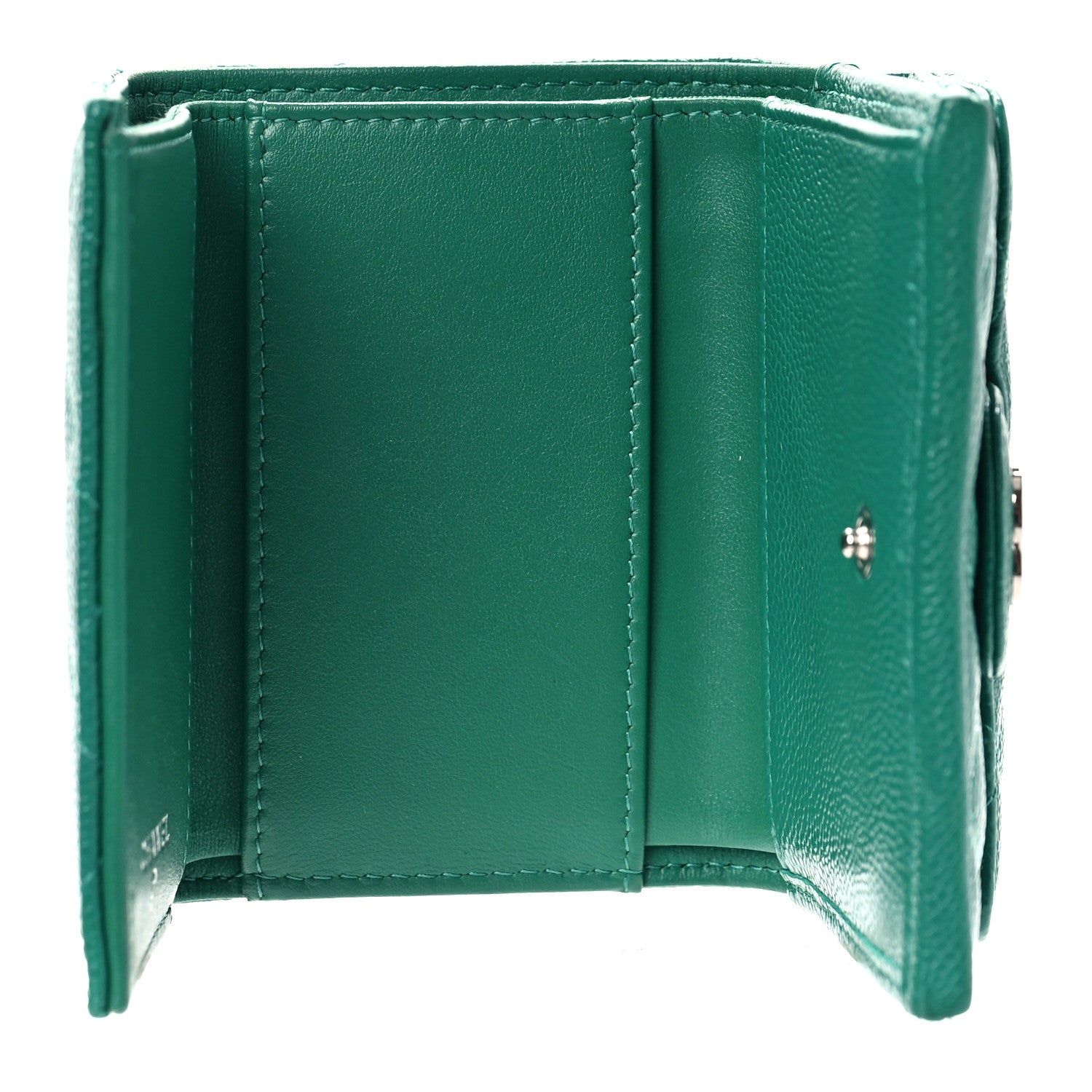 Chanel Caviar Quilted Double Flap Wallet Green 6 of 11