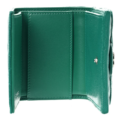 Chanel Caviar Quilted Double Flap Wallet Green 6 of 11
