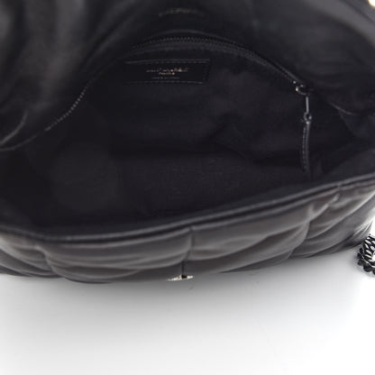 Saint Laurent Lambskin Quilted Small Loulou Puffer Monogram Chain Satchel Black 4 of 7