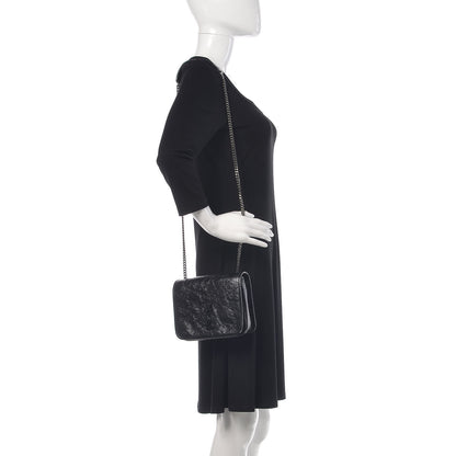 Saint Laurent Crinkled Calfskin Matelasse Monogram Niki Chain Wallet Black 2 of 9