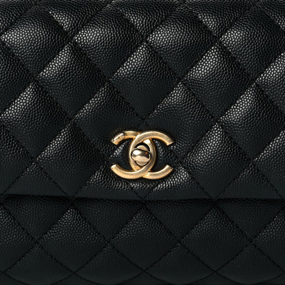 Chanel Caviar Lizard Embossed Quilted Mini Coco Handle Flap Black 8 of 10