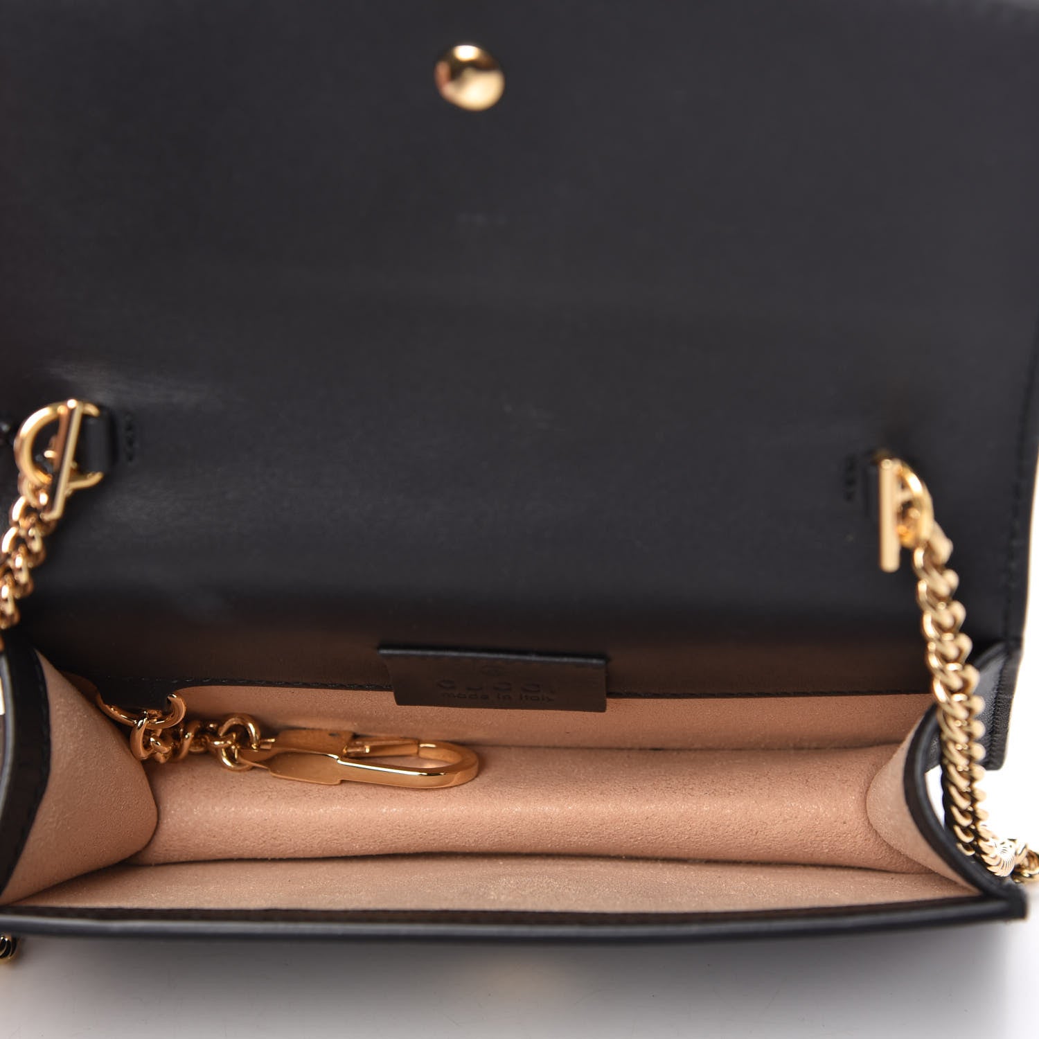 Gucci Calfskin Super Mini Sylvie Chain Shoulder Bag Black 5 of 10