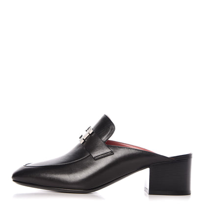 Hermes Goatskin Paradis Mules 37 Black 1 of 10