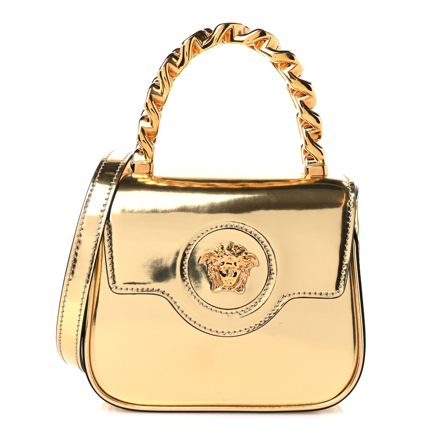 Versace Metallic Calfskin Mini La Medusa Bag Gold 1 of 12