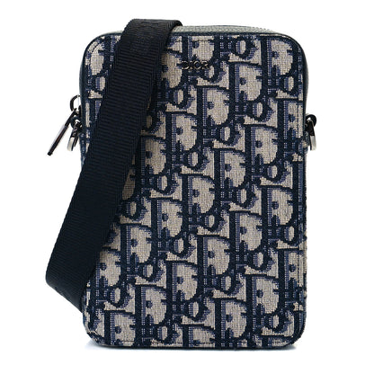 Christian Dior Oblique Vertical Messenger Pouch Blue 1 of 8