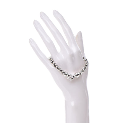 David Yurman Sterling Silver Diamond 6mm Buckle Wheat Chain Bracelet 2 of 4