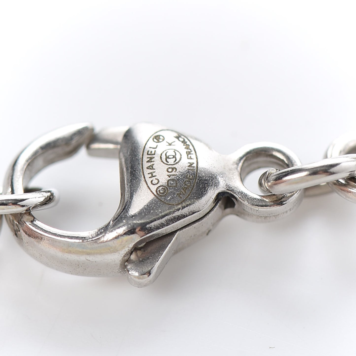 Crystal Pearl CC Bracelet Silver