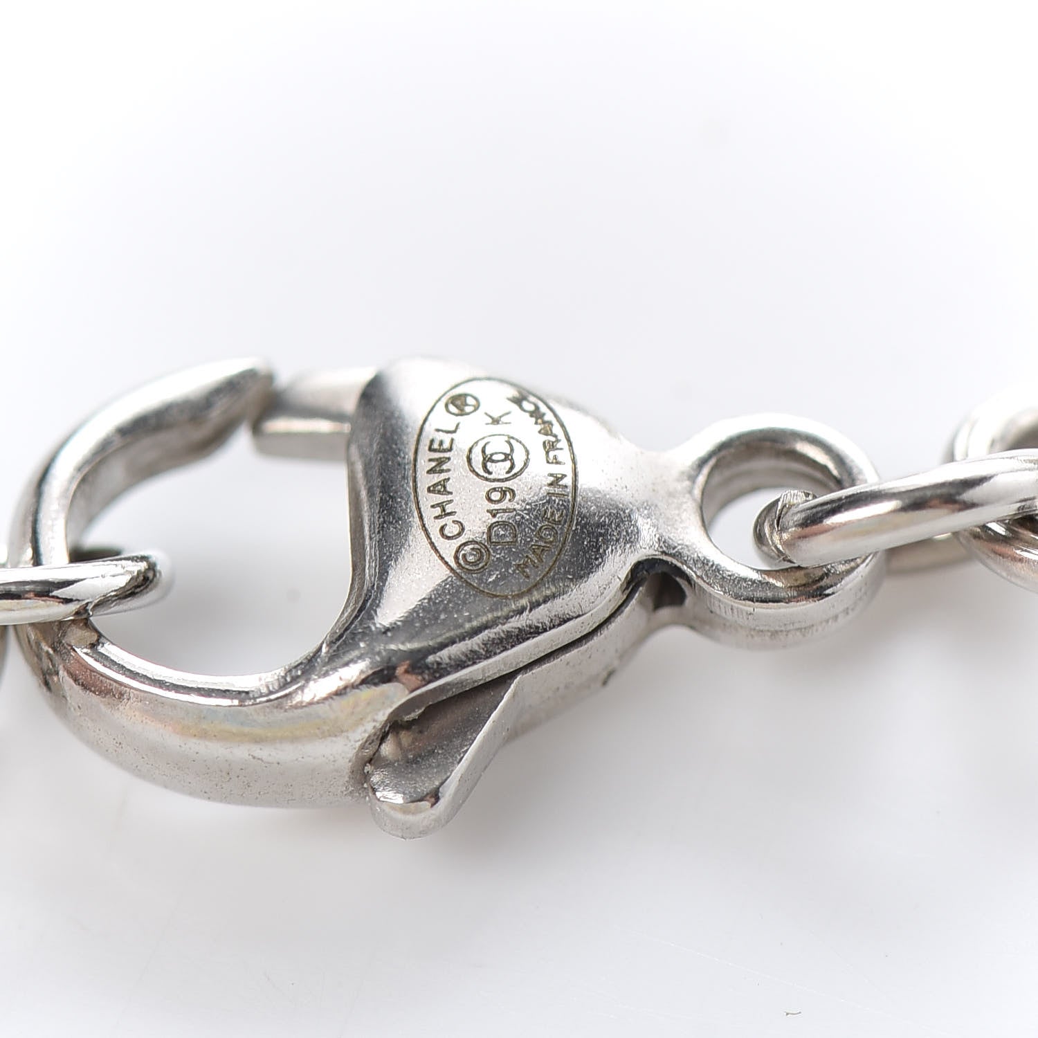 Chanel Crystal Pearl CC Bracelet Silver 4 of 5