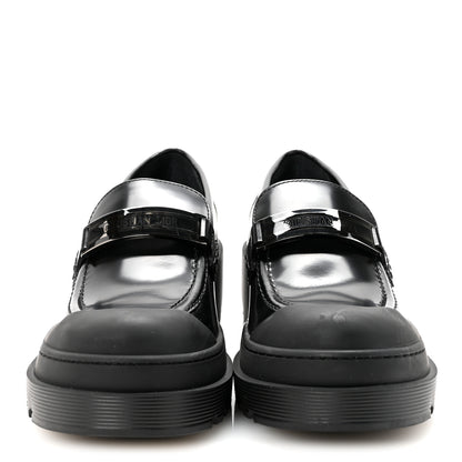 Christian Dior Brushed Calfskin Rubber Dior Code Cap Toe Lug Sole 35mm Loafers 39 Black 3 of 9