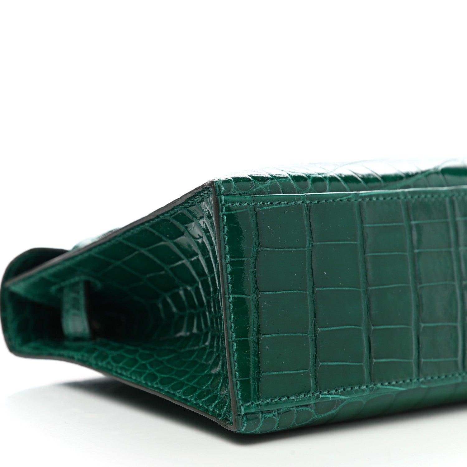 Hermes Shiny Alligator Kelly Pochette Vert Emeraude 8 of 9