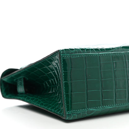 Hermes Shiny Alligator Kelly Pochette Vert Emeraude 8 of 9