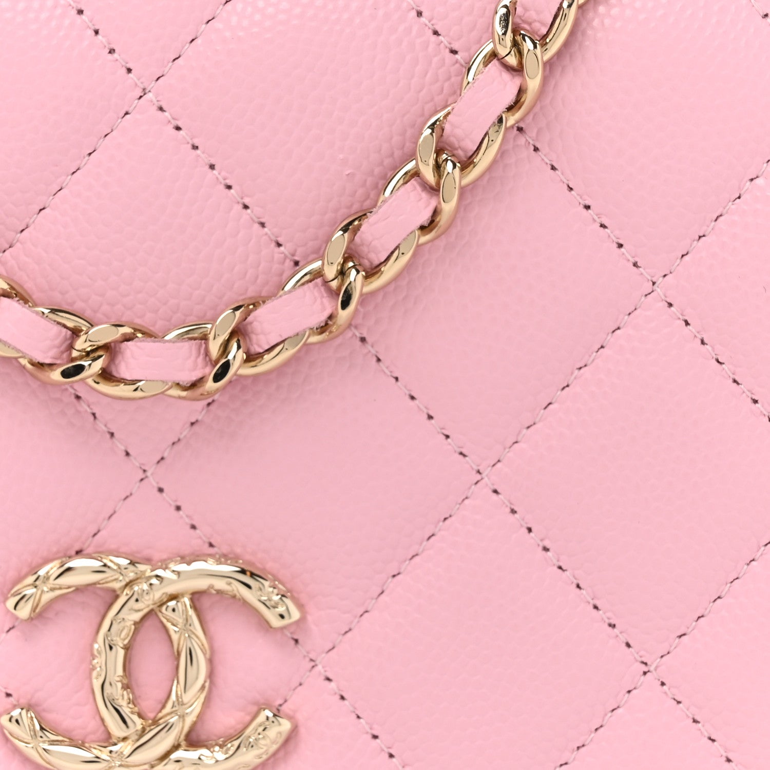 Chanel Caviar Quilted Wallet on Chain WOC Light Pink 9 of 12