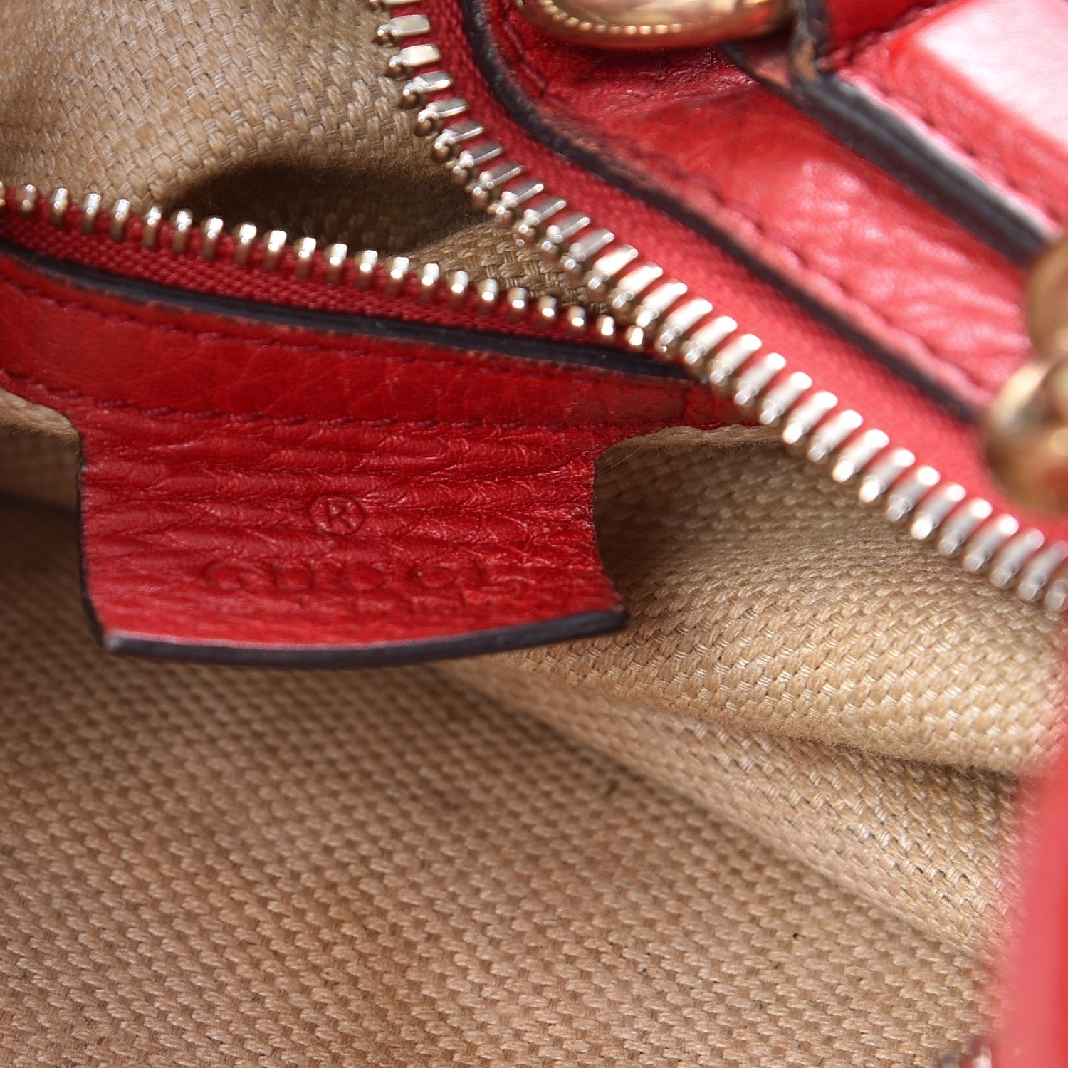 Gucci Pebbled Calfskin Medium Soho Boston Red 9 of 10