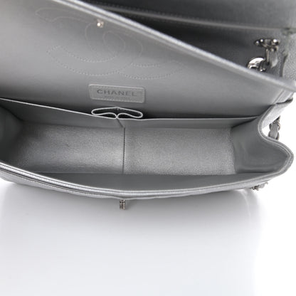 Chanel Metallic Caviar Quilted Jumbo Double Flap Silver 5 of 13