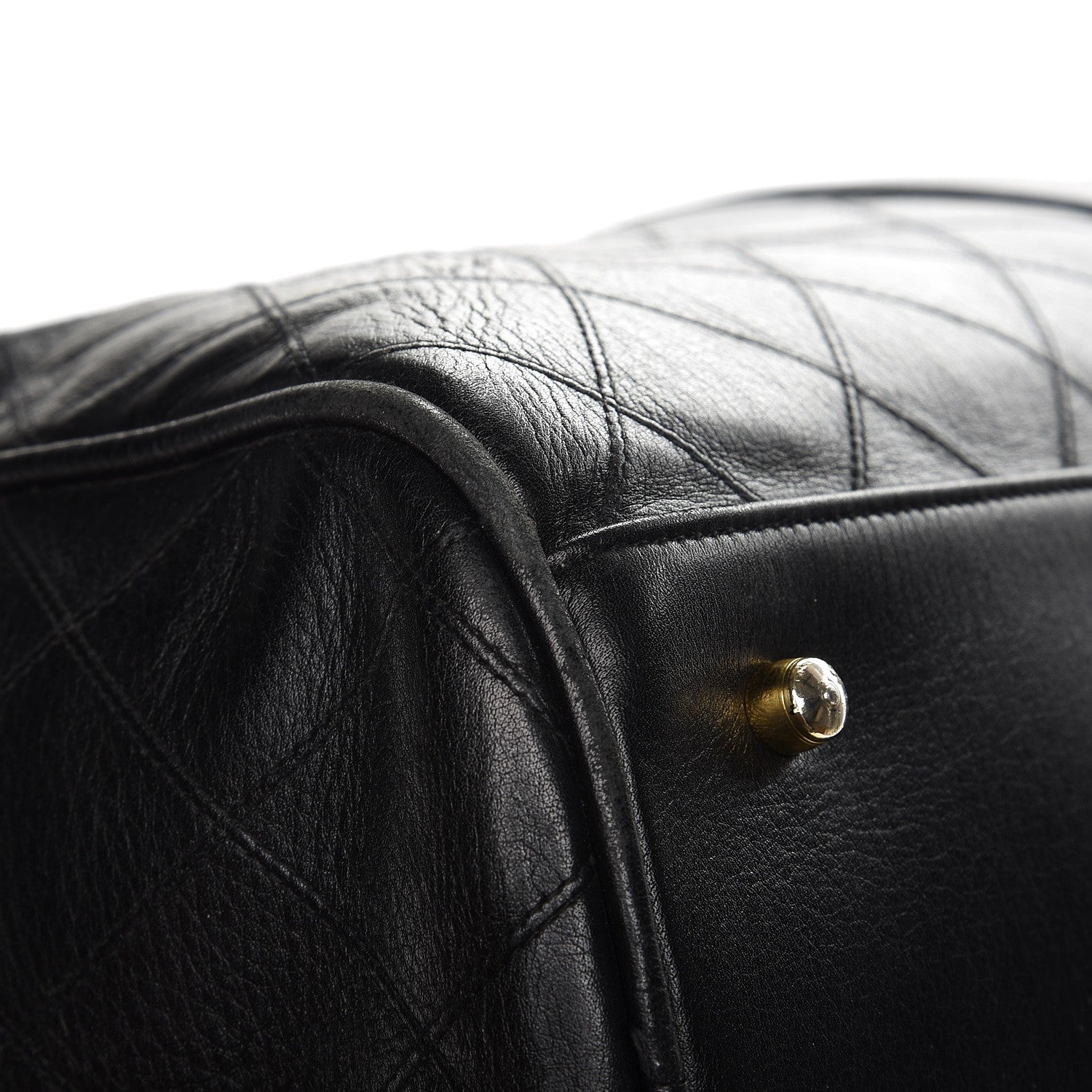 Chanel Calfskin Stitched Duffel Bag Black 12 of 16