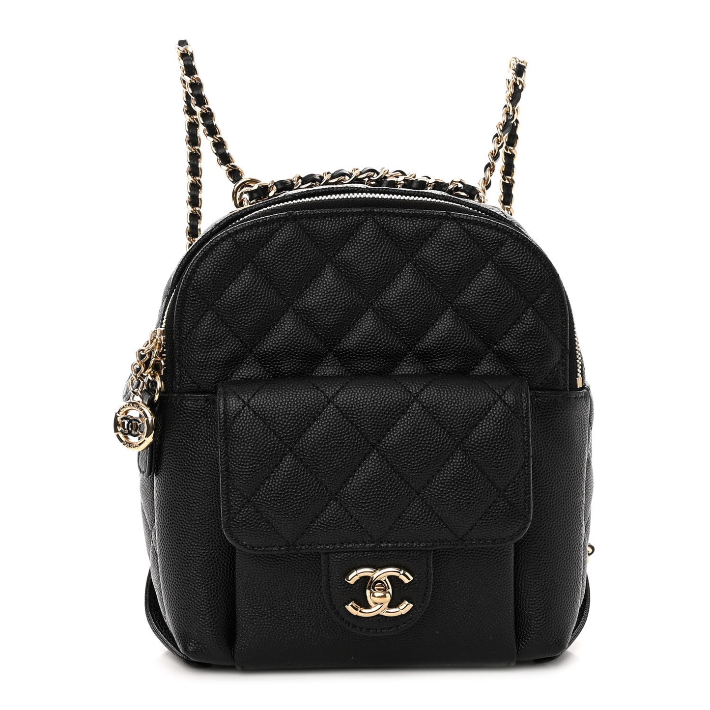 Caviar Quilted Small CC Day Backpack Black