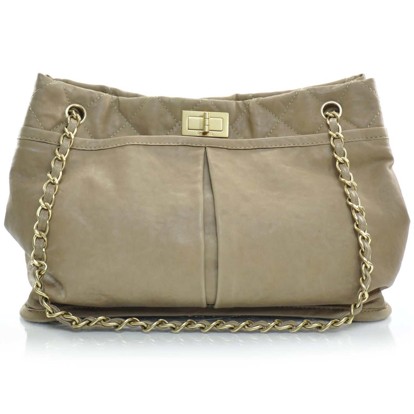 Leather Natural Beauty Tote Dark Beige