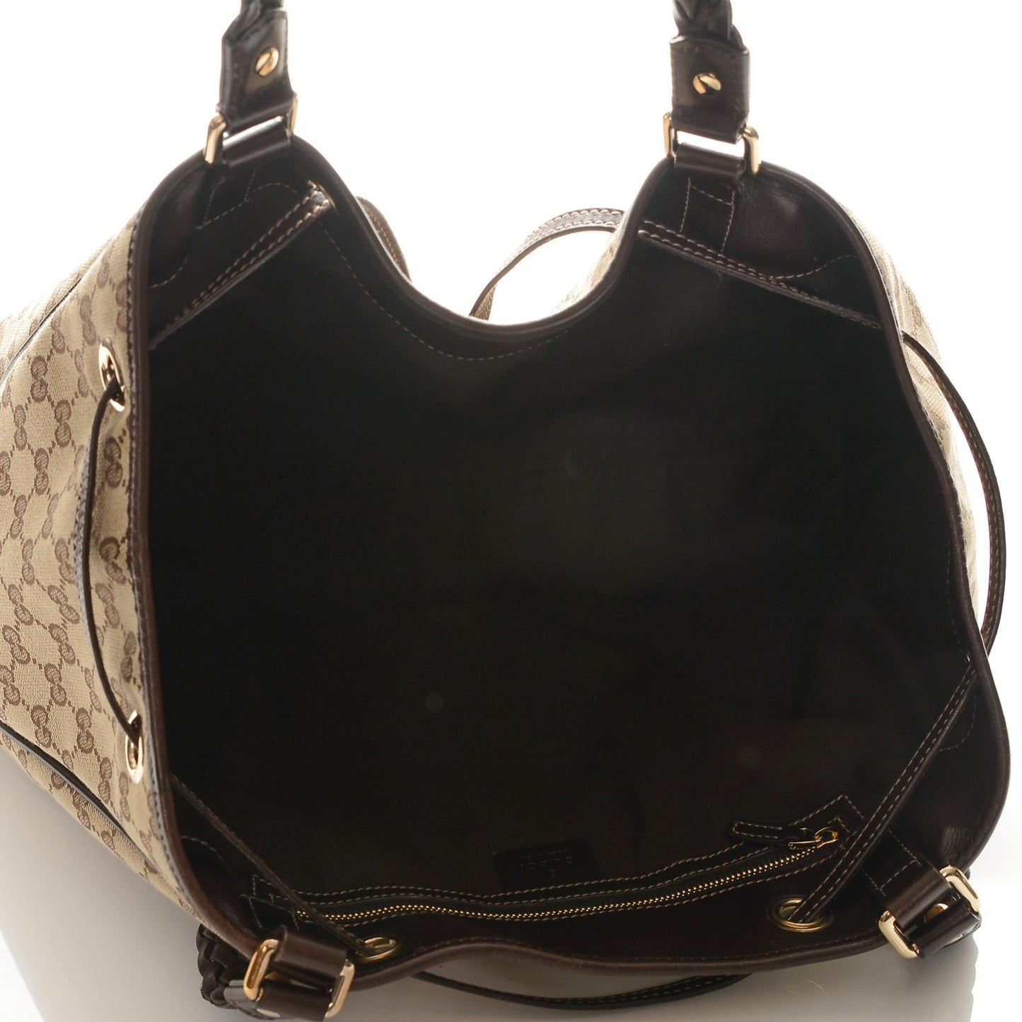 Monogram Peggy Braided Tote Dark Brown