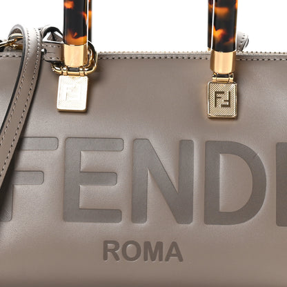 Fendi Vitello King Plexiglass Logo Embossed Mini By The Way Top Handle Boston Bag Tortora 8 of 11