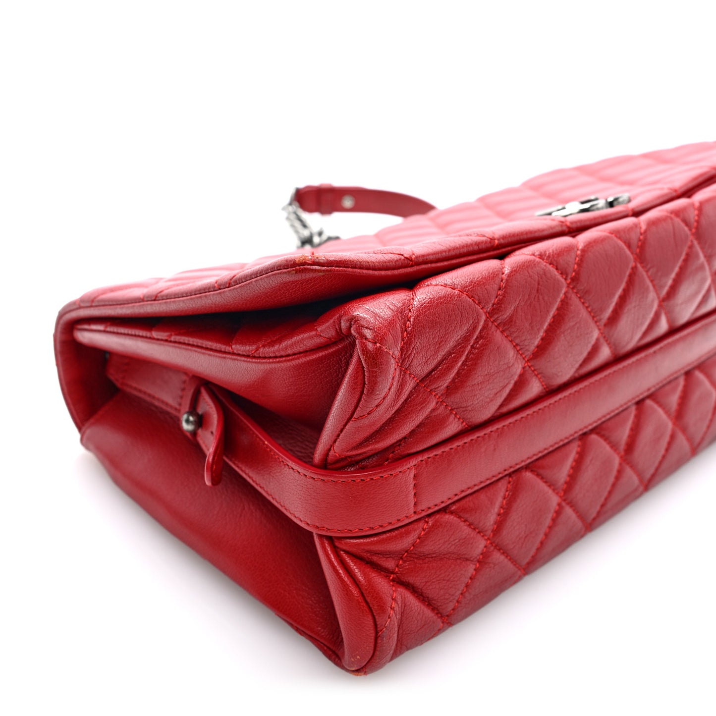 Goatskin Quilted Large City Rock Flap Red