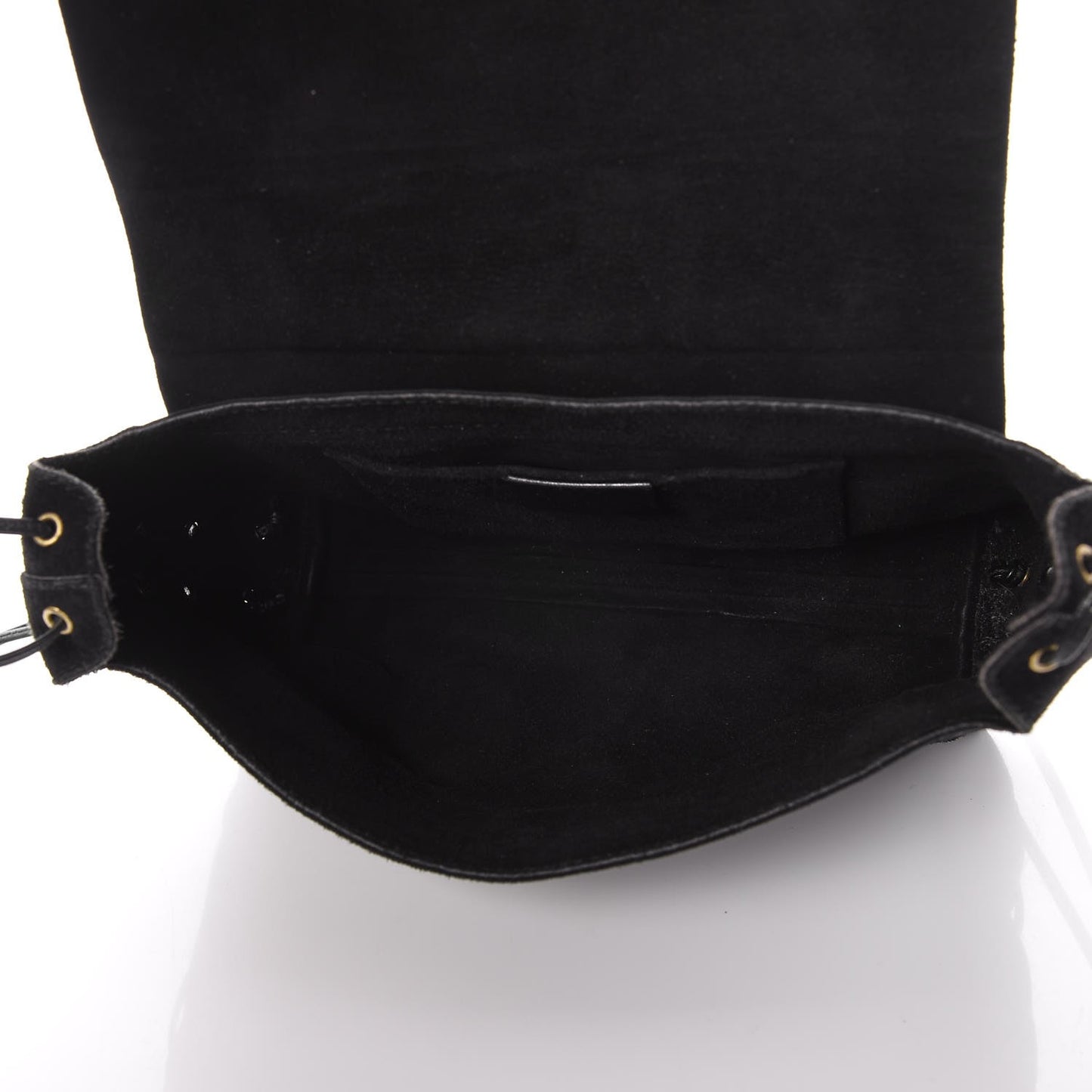 Suede Lovely Heart Shoulder Bag Black