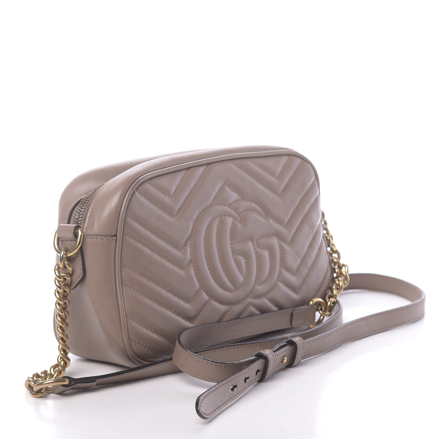 Calfskin Matelasse Small GG Marmont Chain Shoulder Bag Porcelain Rose