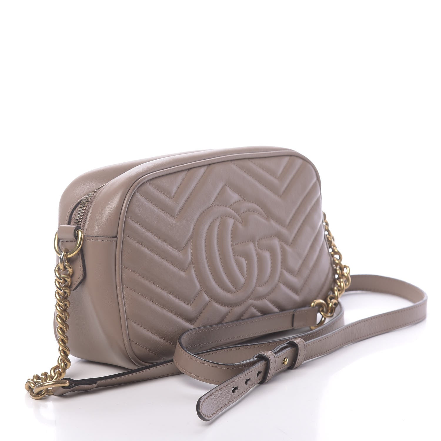 Gucci Calfskin Matelasse Small GG Marmont Chain Shoulder Bag Porcelain Rose 3 of 20