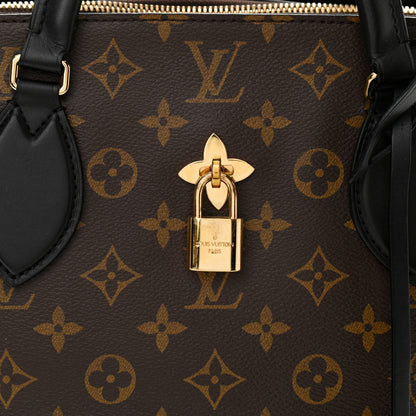 Louis Vuitton Monogram Flower Zipped Tote MM Black 10 of 12