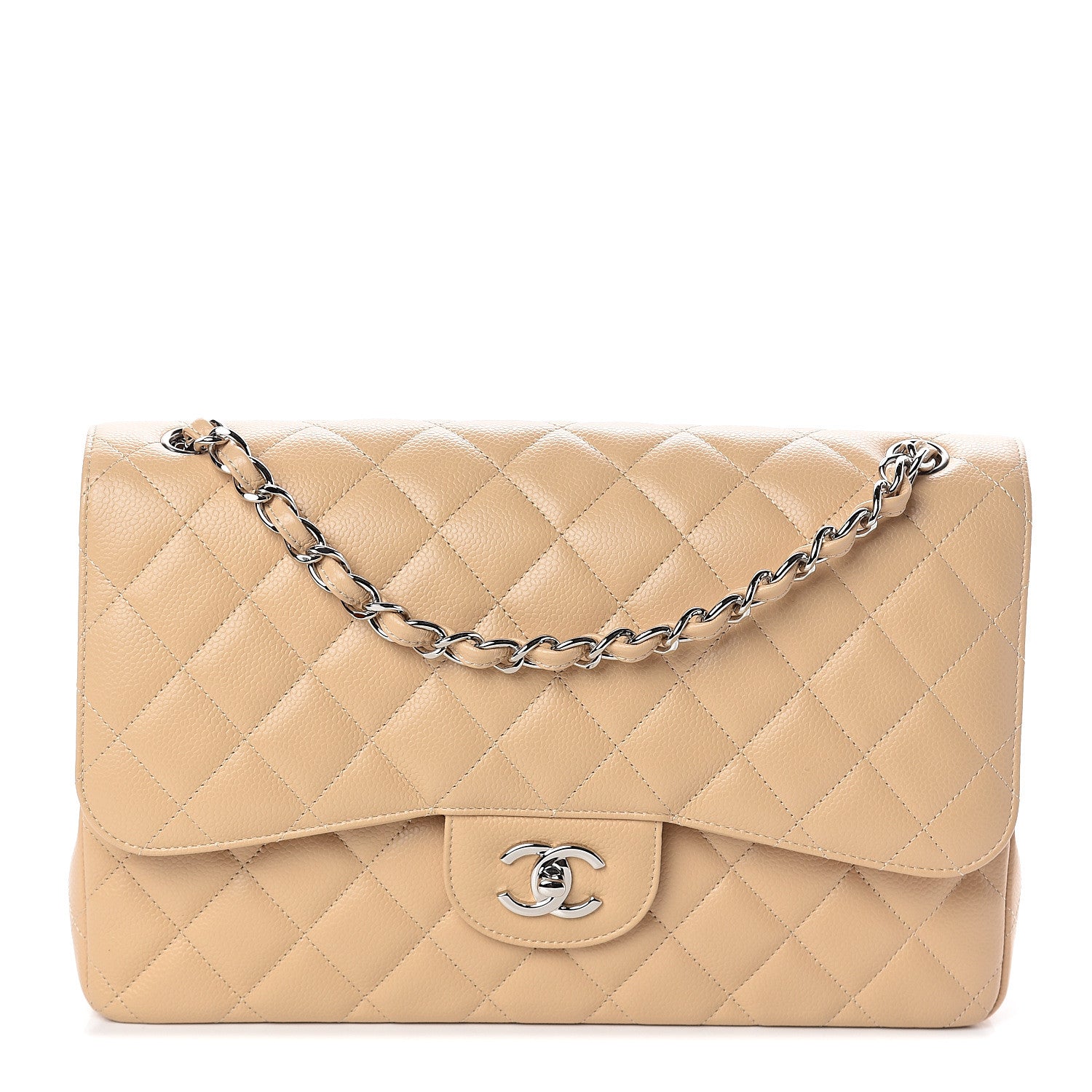 Chanel Caviar Quilted Jumbo Double Flap Beige Clair 1 of 10