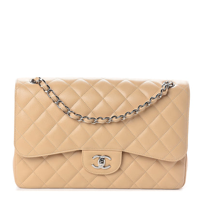 Chanel Caviar Quilted Jumbo Double Flap Beige Clair 1 of 10