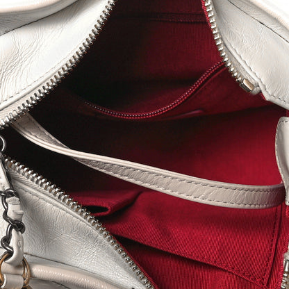 Chanel Aged Calfskin Quilted Small Gabrielle Hobo White 5 of 10