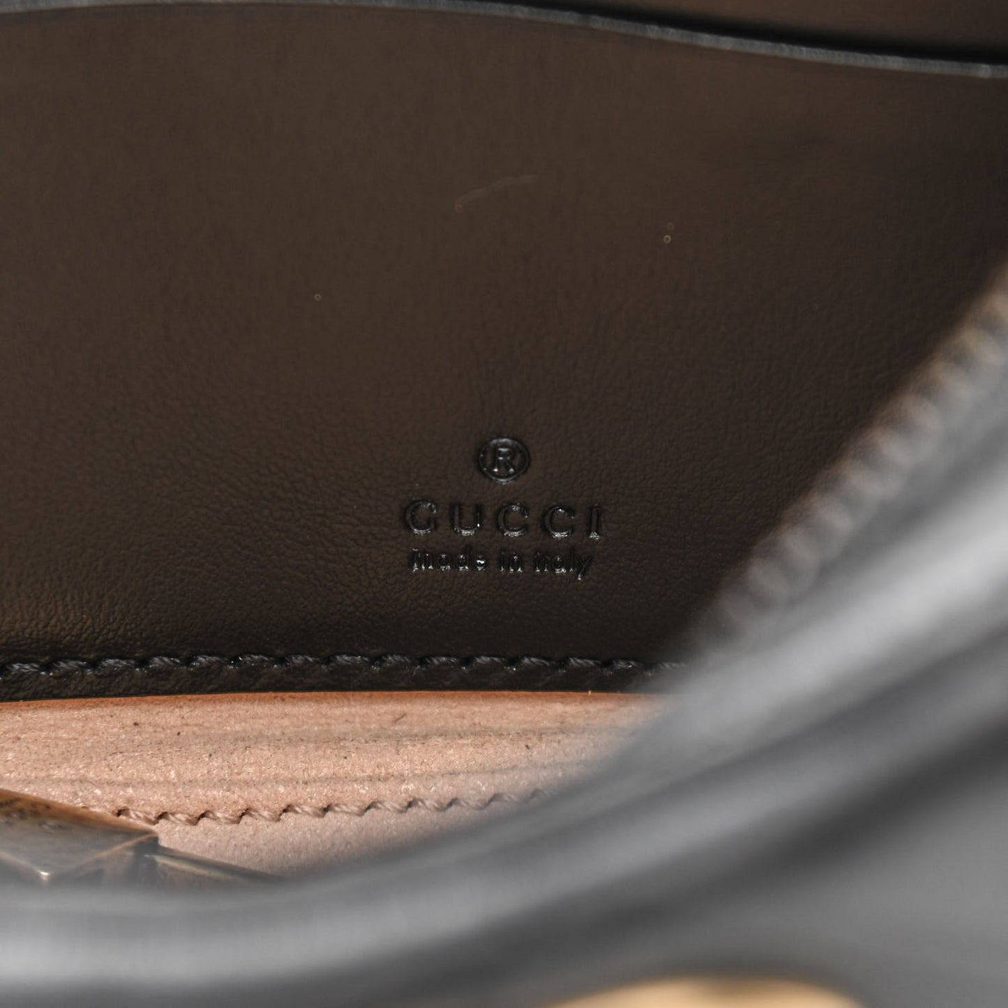 Calfskin Matelasse Chevron Mini GG Marmont Half Moon Hobo Black