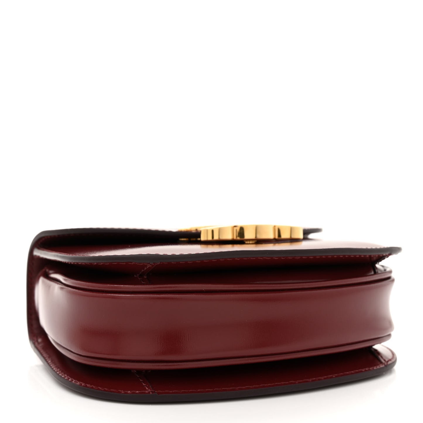 Shiny Calfskin Triomphe Mini Besace Clea Light Burgundy