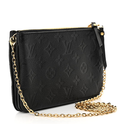 Louis Vuitton Empreinte Double Zip Pochette Black 4 of 11