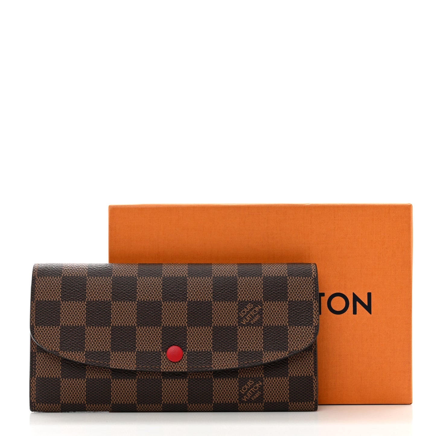 Damier Ebene Emilie Wallet Red