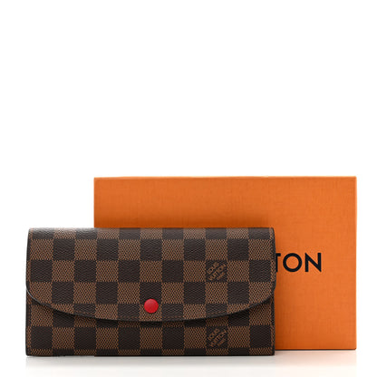 Louis Vuitton Damier Ebene Emilie Wallet Red 8 of 8
