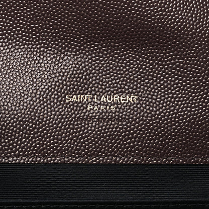 Saint Laurent Grain De Poudre Matelasse Chevron Monogram Envelope Clutch Rouge Legion 6 of 9
