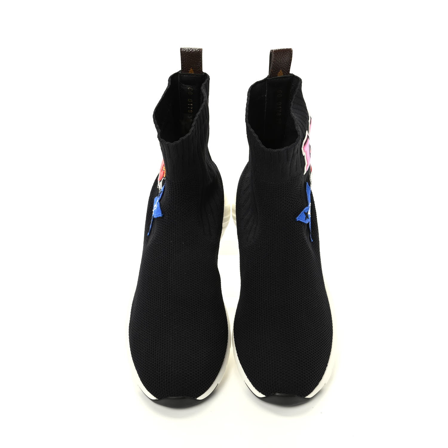Louis Vuitton Stretch Fabric LV Black Heart Sock Sneaker 39 Black 5 of 9